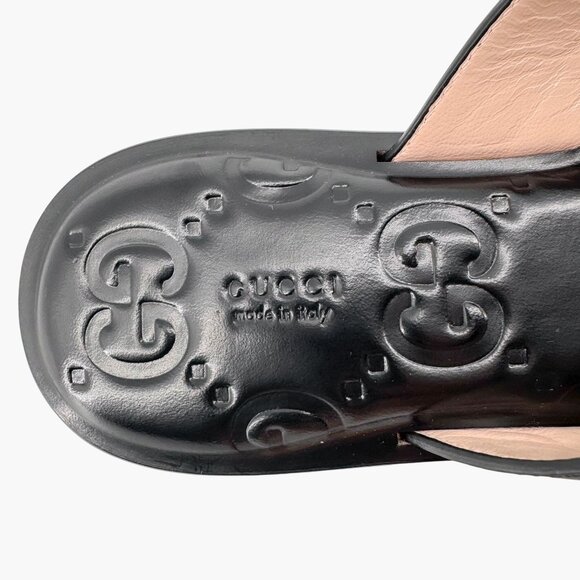 Gucci GG Black Interlocking Logo Flat Thong Sandal Flip Flop Size 37 US 7 Women - Picture 14 of 15